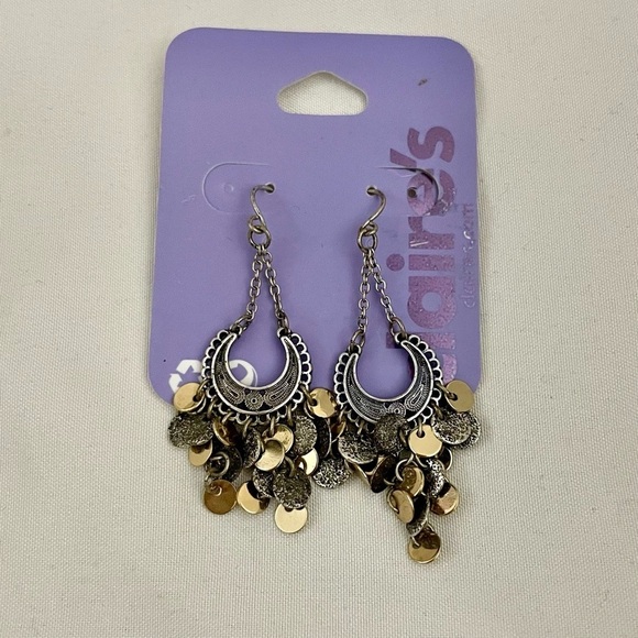 Claire's Jewelry - NWT CLAIRE’S Women’s Girl’s Y2K Dangling Earrings Copper Metal Silver Gold Tone